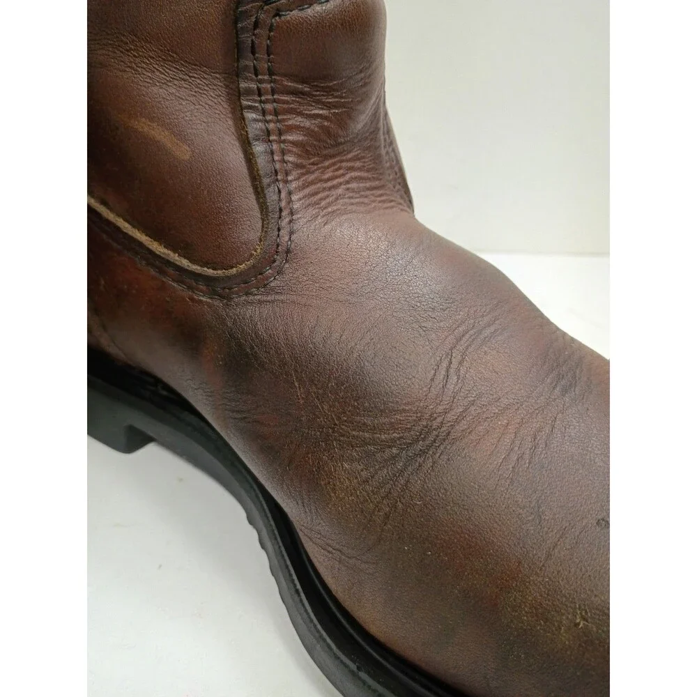 Red Wing Men's Pecos 2231  Size 8.5 Brown PullOn Steel Toe  Work Boots